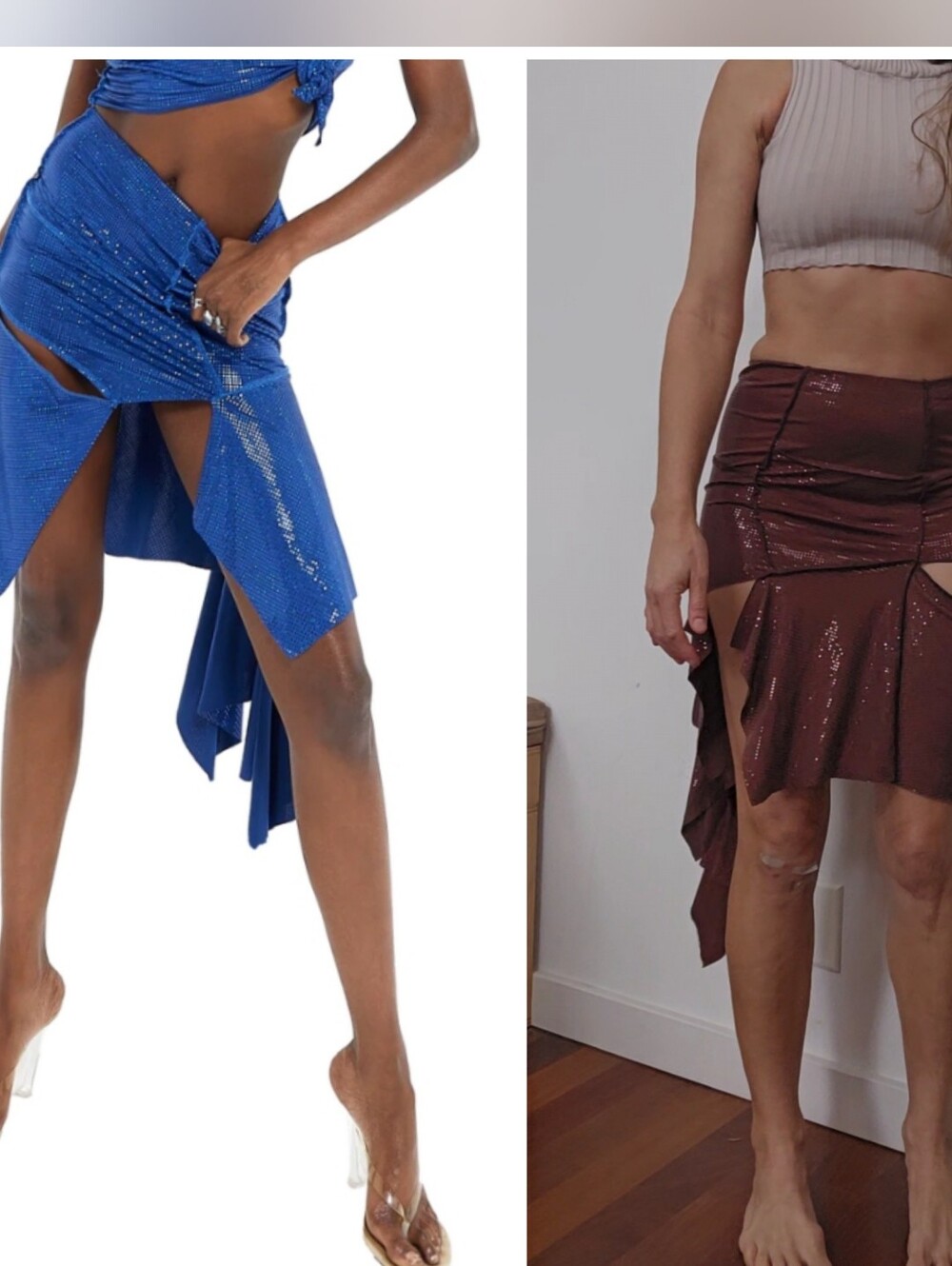 Nwot coucoo Upsala Skirt In Shiny Cocoa Tamarins Xs S